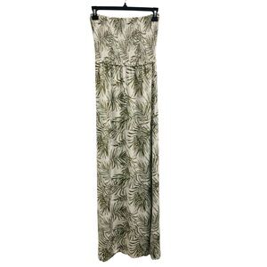 Forever 21 Maxi Strapless Palm Leaves Dress Size S